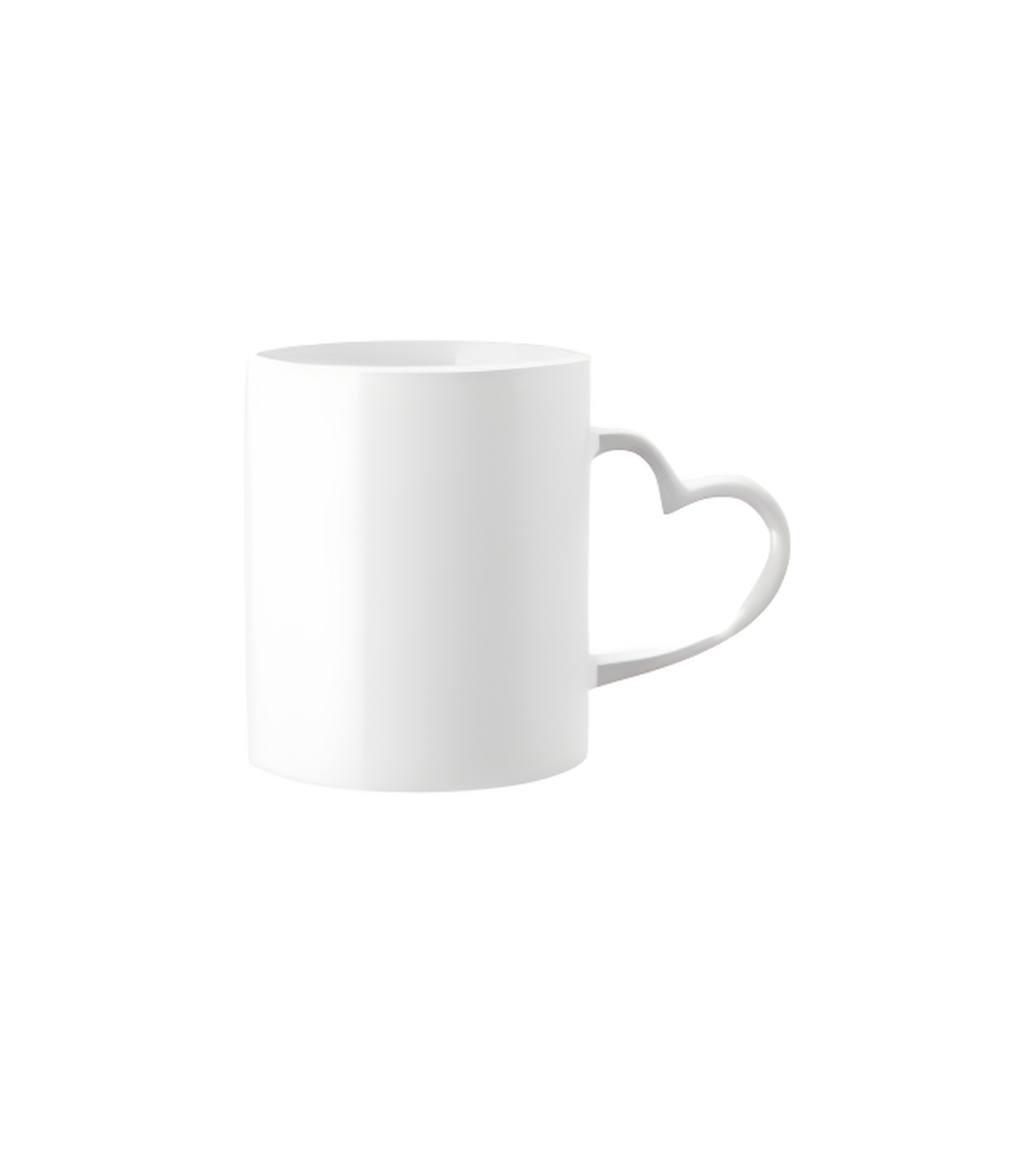 11 oz - Tasse céramique coeur blanche - 325ml