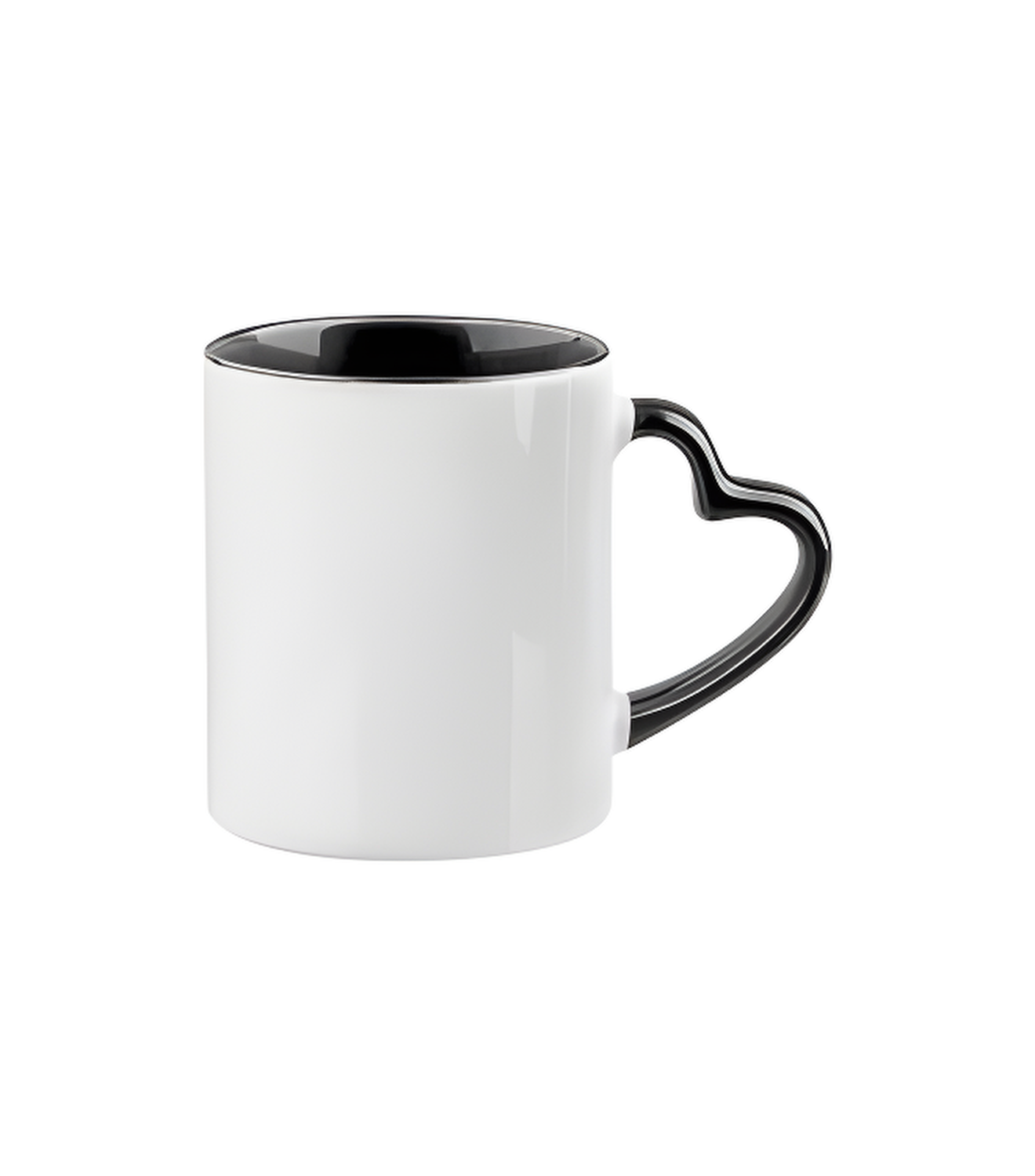 11 oz - Tasse céramique coeur intérieur coloré - 325ml