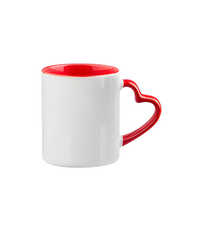 11 oz - Tasse céramique coeur intérieur coloré - 325ml