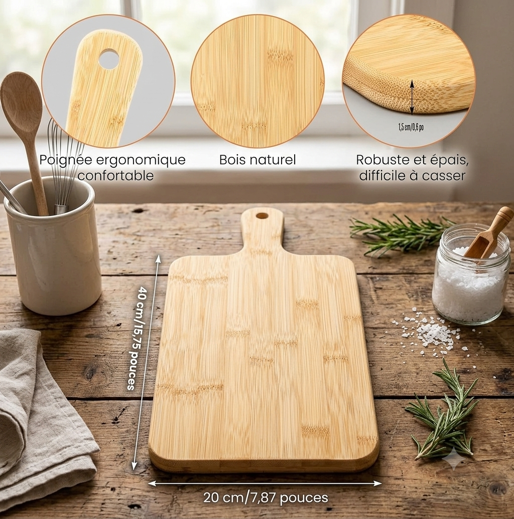 Planche à Découper en Bambou gravée